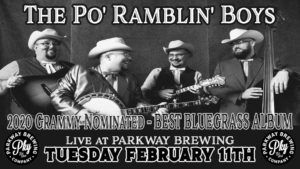Grammy Nominated Bluegrass at Parkway Brewing February 11th